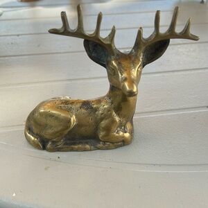 Vintage  Brass Deer Stag Buck Figurine